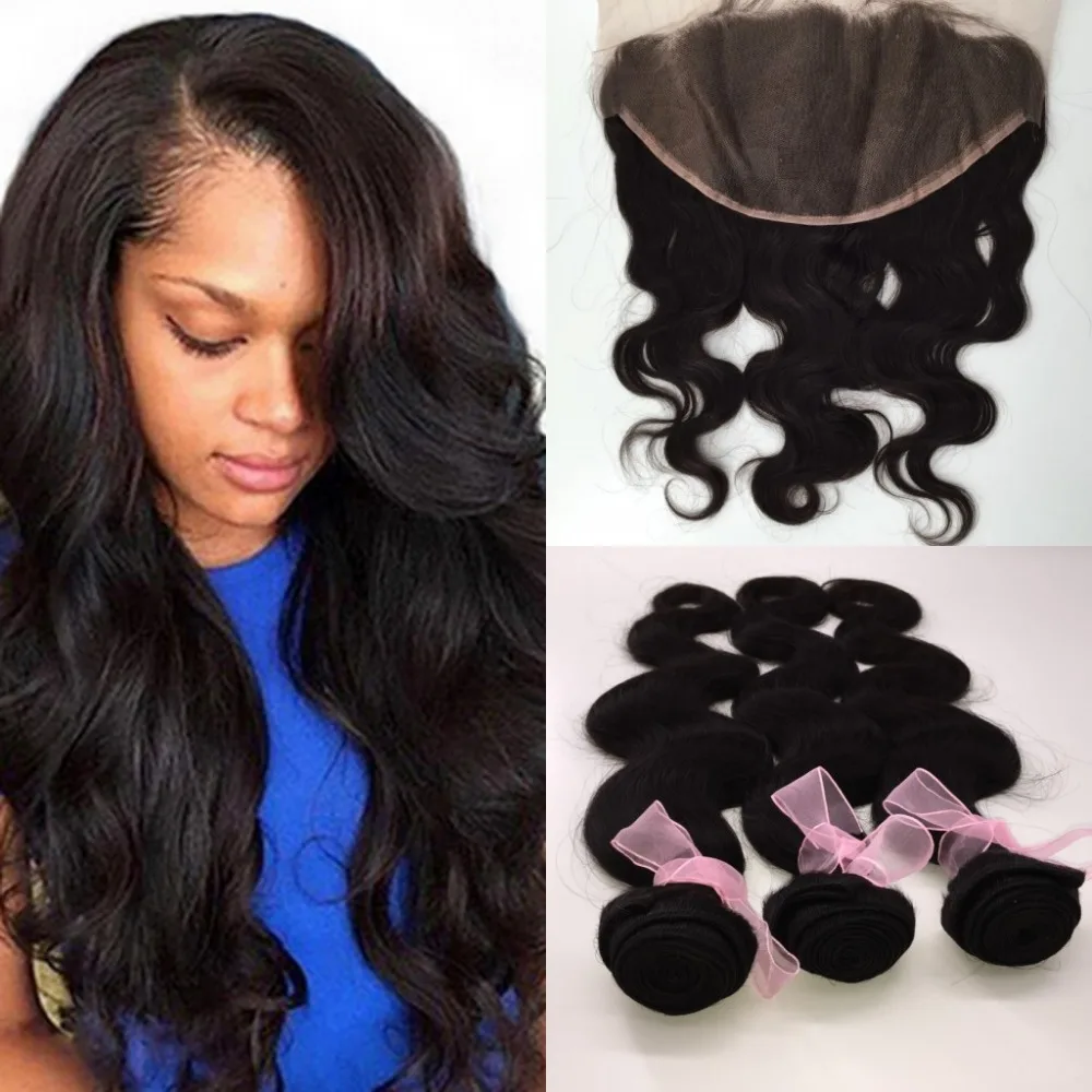 

Ear to Ear Lace Frontal Closure with 3 Bundles Brazilian Hair Weave Brazilian Hair with Frontal 13*6 Brazilian Body Wave