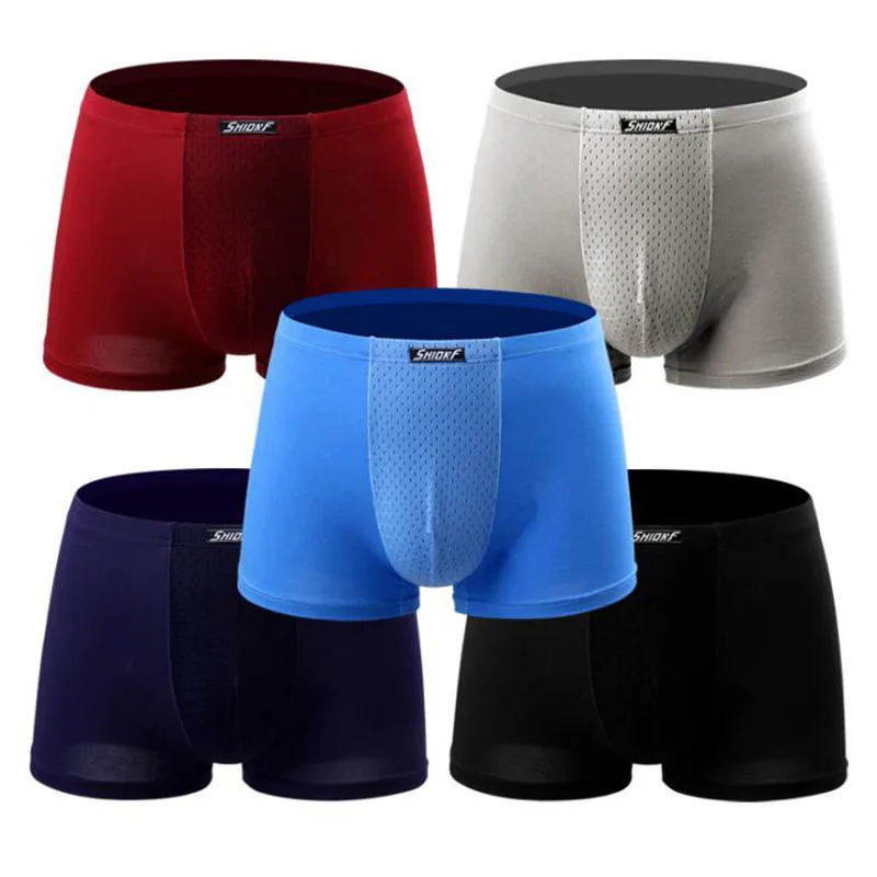 

Moda Men's flat feet underwear U convex design Plus size boyshort loose breathable boxer youth multi-color boxer pants 1012