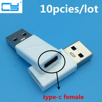 

High quality type-C usb3.1 USB-C female to USB 3.0 male Connect otg adapter 10pcies/lot White