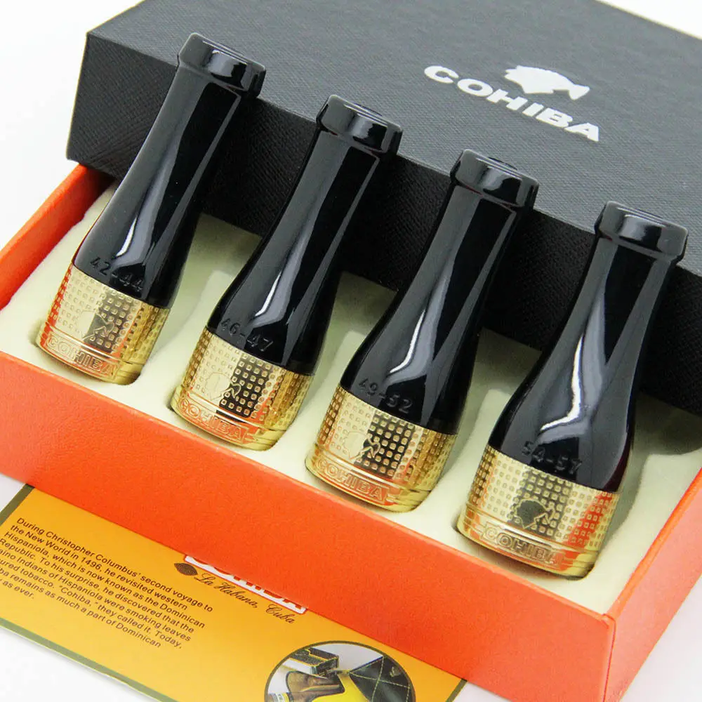 

COHIBA Golss Gold Pure Copper Resin Cigar Pipe Holder Nozzle 4 Sizes (42-57 Ring Gauge)