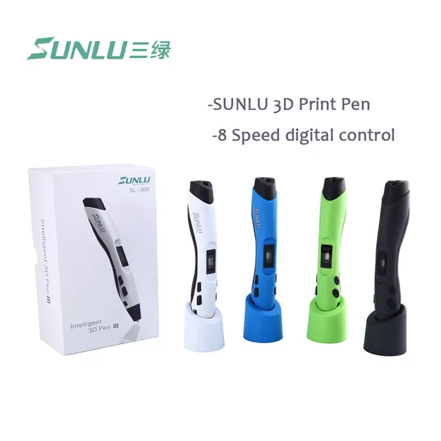 Cheap SUNLU 3D Print Pen SL-300 8 Speed digital control LED Display 1.75mm ABS  PLA Filament Temperature Nozzle For Kid Children