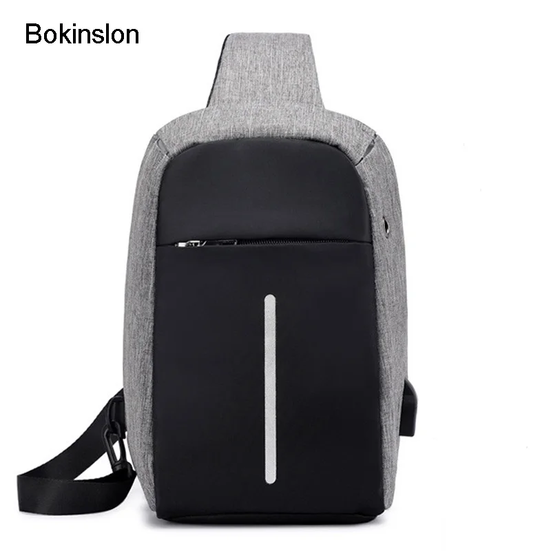 

Bokinslon Crossbody Bag Man Casual Simple Canvas Men Small Bags Practical Solid Color Male Travel Bags Multifunction