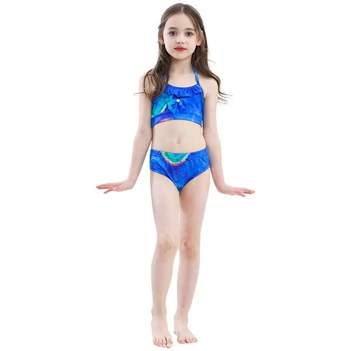 Детский купальный костюм русалки, бикини для девочек с хвостом русалки, детский купальник, Раздельный купальник, хвост русалки, одежда для купания