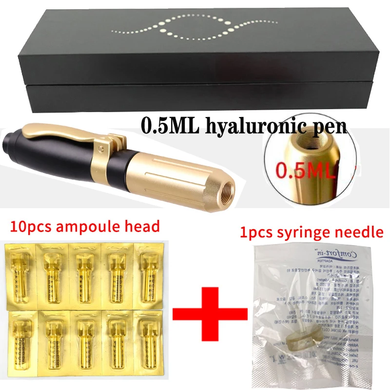

0.5ML Hyaluronic Acid Pen Atomizer Hyaluron Injection Gun Wrinkle Removal Anti aging Lifting Lip High Pressure Syringe Needle