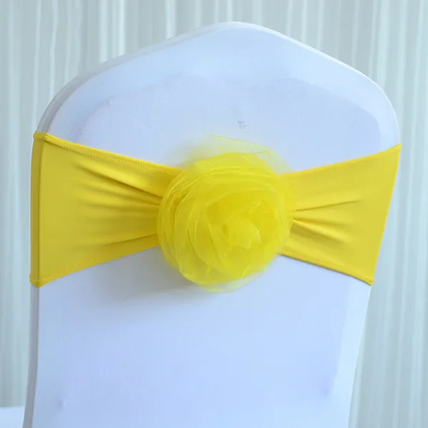 Стул пояса/свадьба стул узел/свадьба стул пояса 100 шт./лот - Цвет: Цвет: желтый