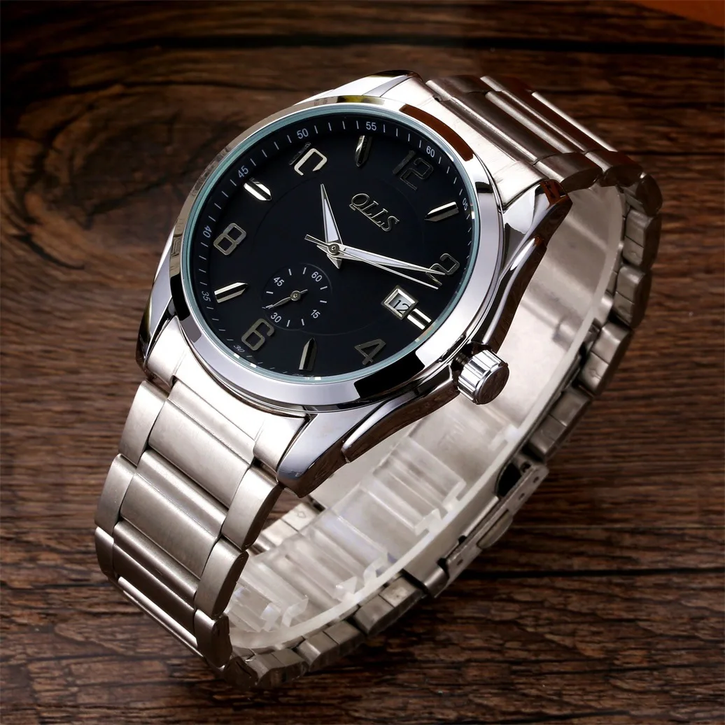 2017 QLLS Top Brand Skeleton Mechanical Watch Automatic Clock Men Classic Gold Steel Mechanical Wrist Watches Reloj Hombre