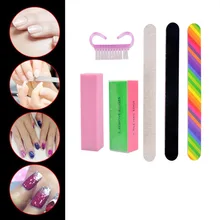 6 шт./лот губка буферный блок для маникюра полировка шлифовальных напильников кисти для ногтей Полировка DIY наборы инструментов УФ-гель для ногтей инструмент для дизайна ногтей