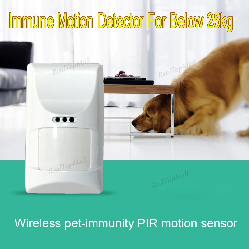 433MHz PET immune PIR Detector, Motion Sensor, Suitable for below 25kg animal, For Wifi/GSM Home Burglar Alarm System