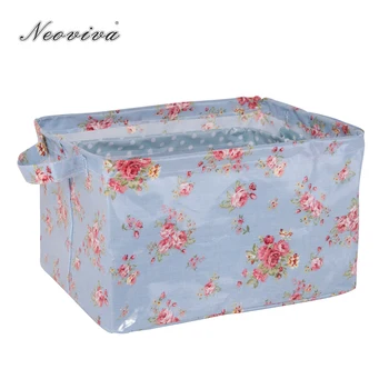 

Neoviva Waterproof Storage Baskets for Home Organization, Set of 3 in Different Sizes and Patterns, Floral Ballad Blue