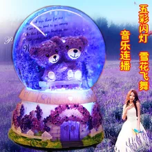 Christmas snowflake crystal ball music box birthday gift box to send his girlfriend sent girls male