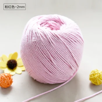 

2mm*300m Natural White Pink Craft Making Knitting Rope Cotton Cord Bohemia Macrame DIY Wall Tapestry Hanging Plant Hanger Decor