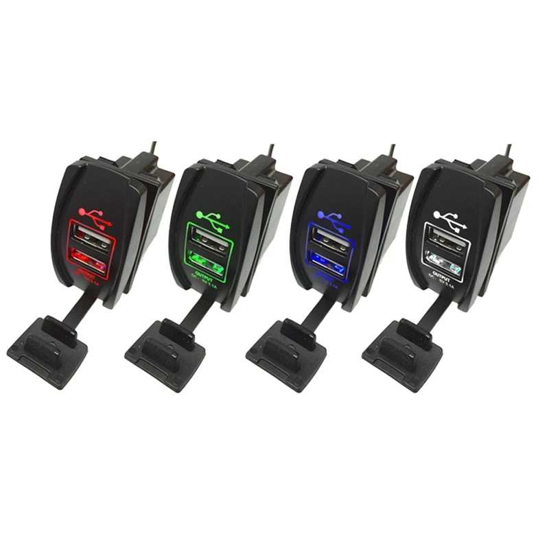 

VODOOL Universal Car Motorcycle Dual USB Auto Power Charger 3.1A Mini Charger Adapter Waterproof For Smart Phones Car-styling