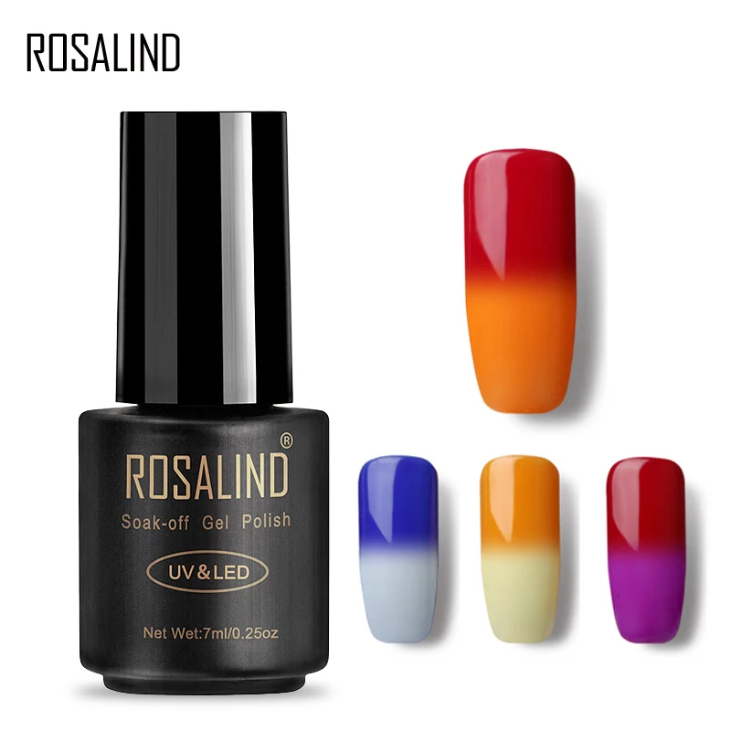 

ROSALIND Gel 1S 7ml Temperature Changing Soak off Nail Polish Vernis Semi Permanent Gel Varnish UV LED Nail Art Lacquer