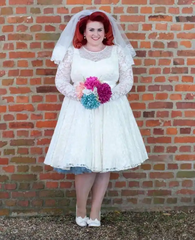 plus size tea length wedding dresses