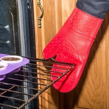 1 шт. пищевая термостойкая Толстая силиконовая кухонная печь для барбекю перчатки для готовки рукавица для Гриль-барбекю духовка перчатка для выпечки