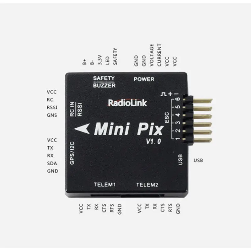 Radiolink MINI PIX Pixhawk Базовая конфигурация Контроллер полета TS100 M8N 8N gps Модель для радиоуправляемого дрона FPV квадрокоптера