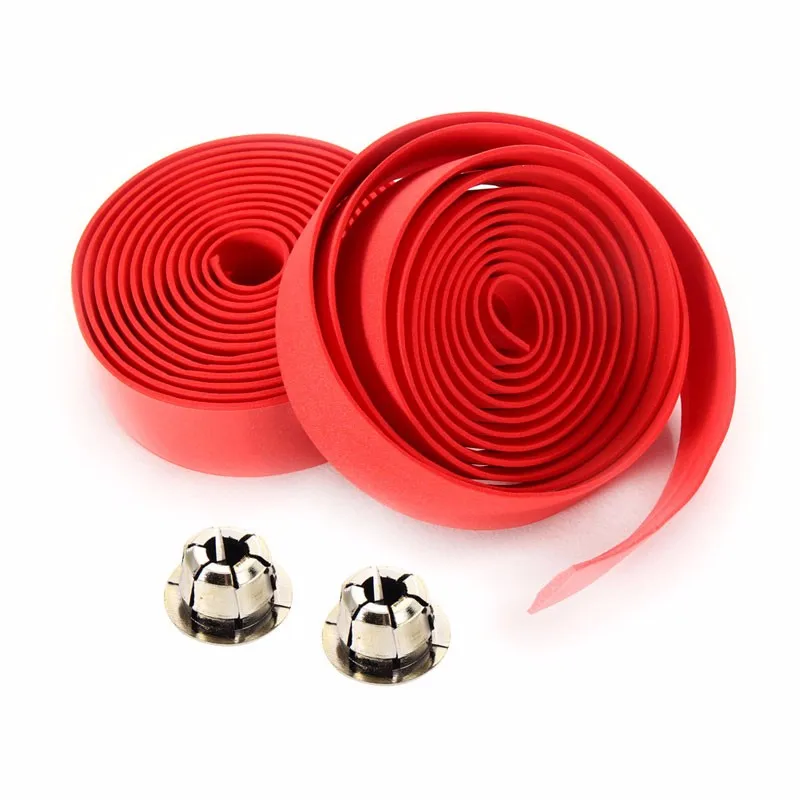 cheap Colorful Bike Bicycle Handlebar Tape+ 2 Bar plug Cycling Road Bike Sport Cork Bicycle EVA Wrap The Belt Rumble Strips R0047