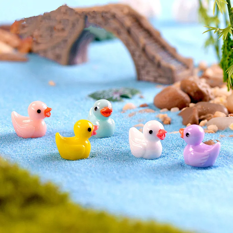 

10Pcs Mini Resin Duck for Doll House Mininature Decoration