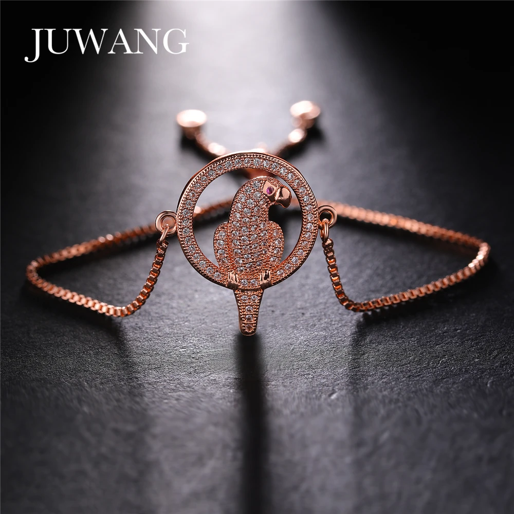 JUWANG 2020 New Fashion Bracelet Bangles Jewelry Parrot Style Gold Silver Color Women Copper Chain Bracelets For Birthday Gifts | Украшения
