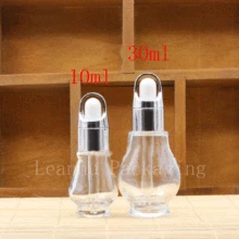 10 мл 30 мл бутылка масла тыквы прозрачный стеклянный флакон с пипеткой, серебряная Цветочная крышка корзины капельница, флакон духов