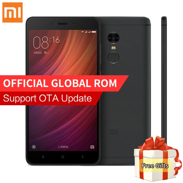 Оригинал xiaomi redmi note 4 смартфон 3 ГБ ram 32 ГБ rom mtk helio x20 дека core 5.5 "1080 P MIUI 8 Отпечатков Пальцев ID 13.0MP 4100 мАч