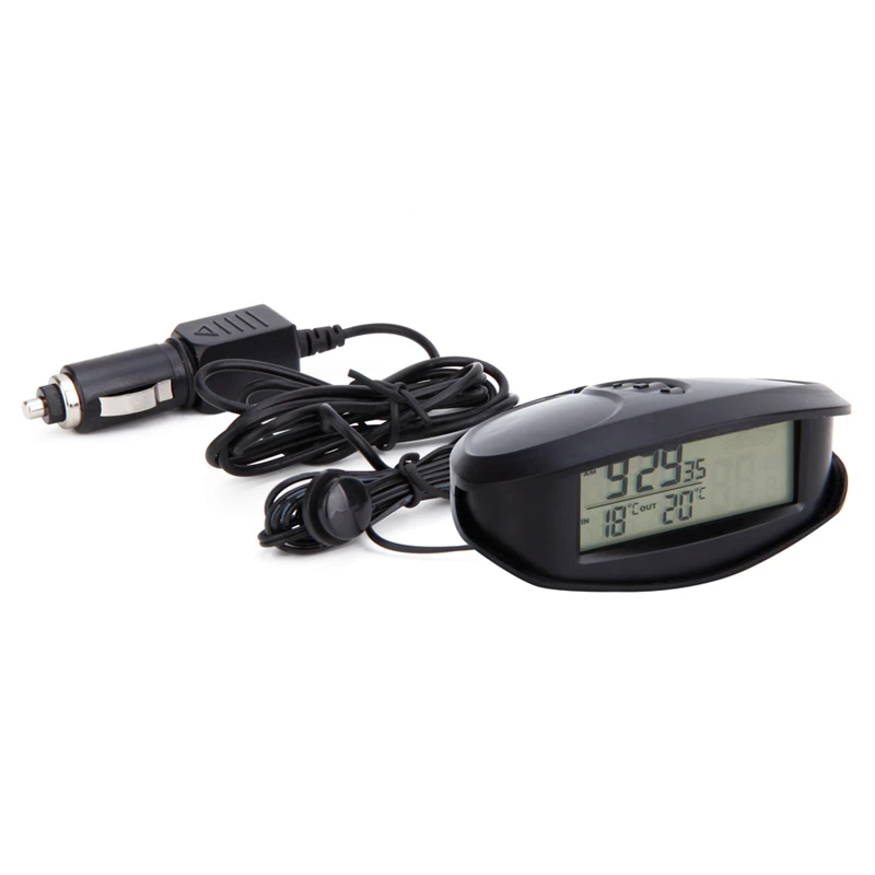 Goedkoop Digitale Auto Thermometer Lichtgevende LED Tafel Klok Indoor outdoor Thermometers Voltmeter Tijd AlarmBlue Oranje Achtergrondverlichting EC98