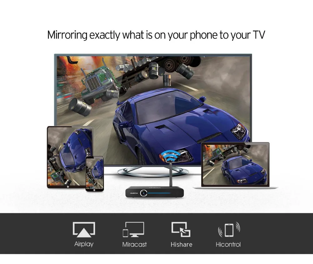 Himedia Q30 4K 3D Smart tv Android 7,1 tv Box 2 ГБ 8 ГБ; Himedia A5 Android 6,0 2 Гб 16 Гб WiFi сетевой домашний кинотеатр HD медиаплеер