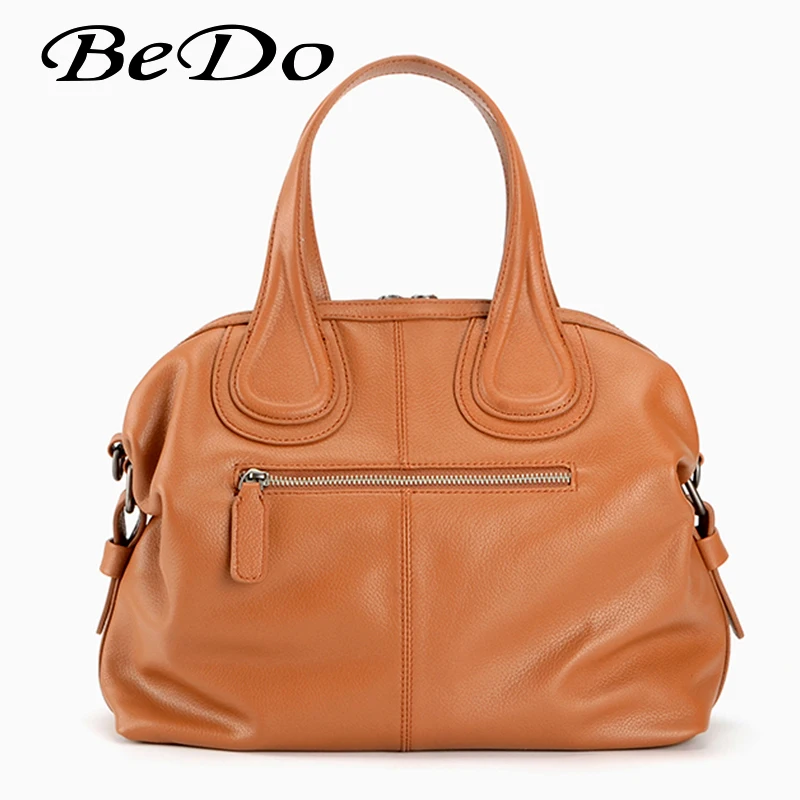 

BeDo Women Simple Retro Soft Real Leather Handbag Genuine Leather Saddle Crossbody Real Cow Wide Lady Small Shoulder Handbag