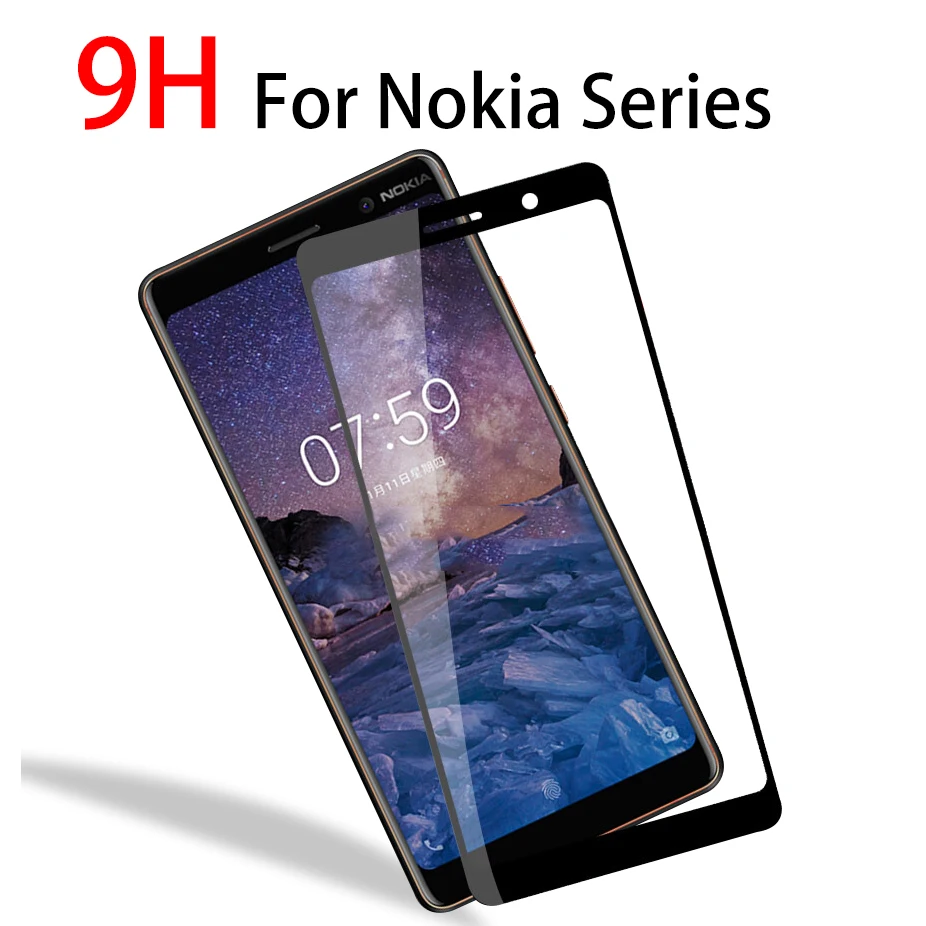 

9H Tempered Glass Full celular screen protector For Nokia 5 noki 9 pureview Nok 6 noka 8 3 7 nokia5 nokia7 nokia3 nokia8 nokia6