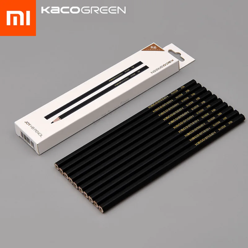 10 шт./компл. Xiaomi Kaco радость Yuehui HB карандаш деревянные карандаши Черный Шестигранник для рисования и записи офиса школы пишущий карандаш