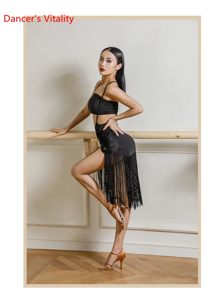Современный танцевальный костюм для латинских танцев, тренировочный костюм с подтяжками на груди, нижняя часть для сальсы, фокстрот, Одежда для танцев на сцене