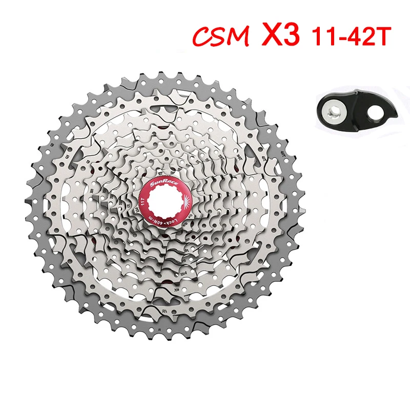 Sunracing 10 скоростей CSMS3 CSMX3 велосипед свободного хода 11-40T 11-42T 11-46T широкое соотношение велосипедная кассета для горных велосипедов инструмент маховик - Цвет: X3-Sliver-11-42T