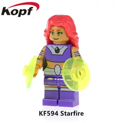 KF594 одной продажи киборг рисунках Super Heroes Зверь Мальчик действие кирпич Starfire модель строительные блоки для детей игрушки DIY подарок