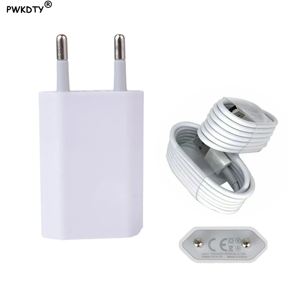 

Data Sync USB Cable Wire For iphone 6 6S 7 8 Plus X XR XS Max 5 5s se EU Plug Travel USB Wall Charger For iphone ipad 1M cable