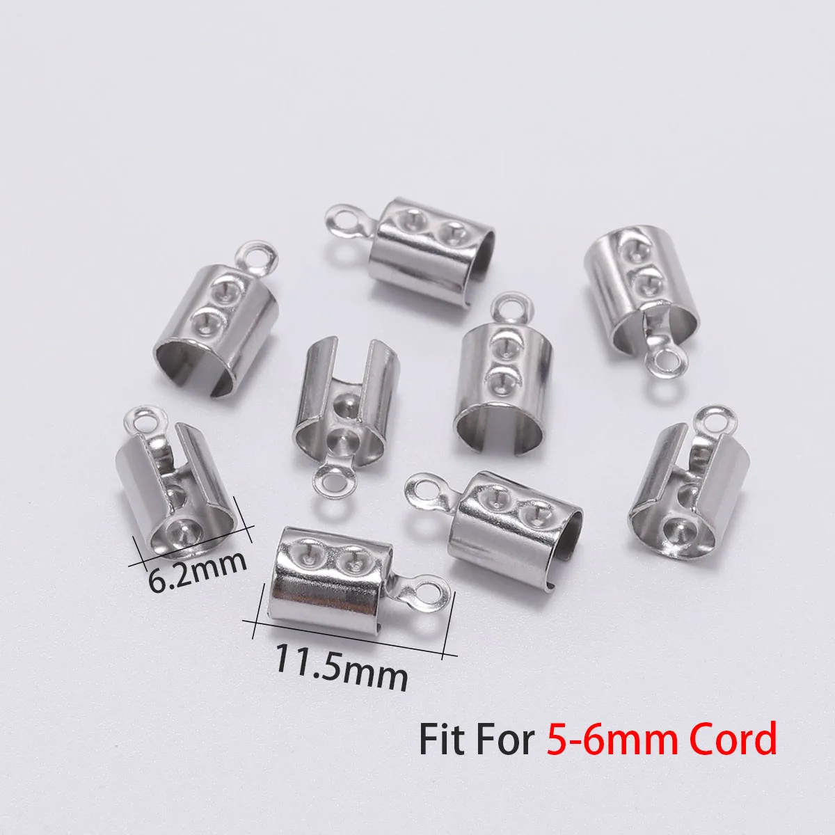 50-100Pcs/Lot 3MM 5MM Folding Unclosed Open Crimp Ends Leather Cord End  Tips fasteners clasp for Jewelry Making - AliExpress