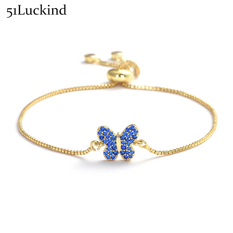 Модный дизайнерский браслет-цепочка с насекомыми и бабочками, роскошный голубой браслет-цепочка с цирконием для женщин и девушек, вечерние ювелирные изделия на свадьбу