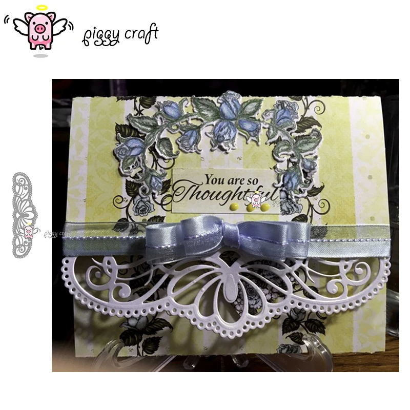 

Piggy Craft metal cutting dies cut die mold Dual-use lace card edge Scrapbook paper craft knife mould blade punch stencils dies