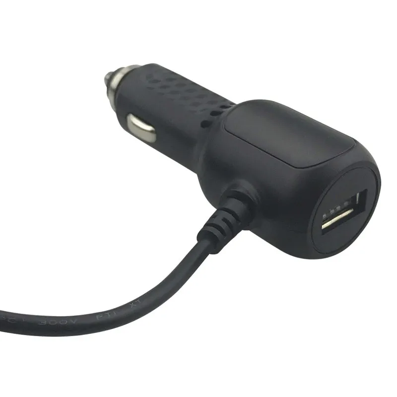 Denicer 5V 2A Универсальный автомобильный адаптер питания постоянного тока для зарядного устройства, кабель Mini USB для DVR gps навигации 2A с кабелем - Название цвета: black with USB