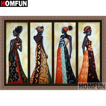

HOMFUN 5D DIY Diamond Painting "Indian beauty" Full Drill Resin Diamond Embroidery Cross Stitch Home Decor A19485