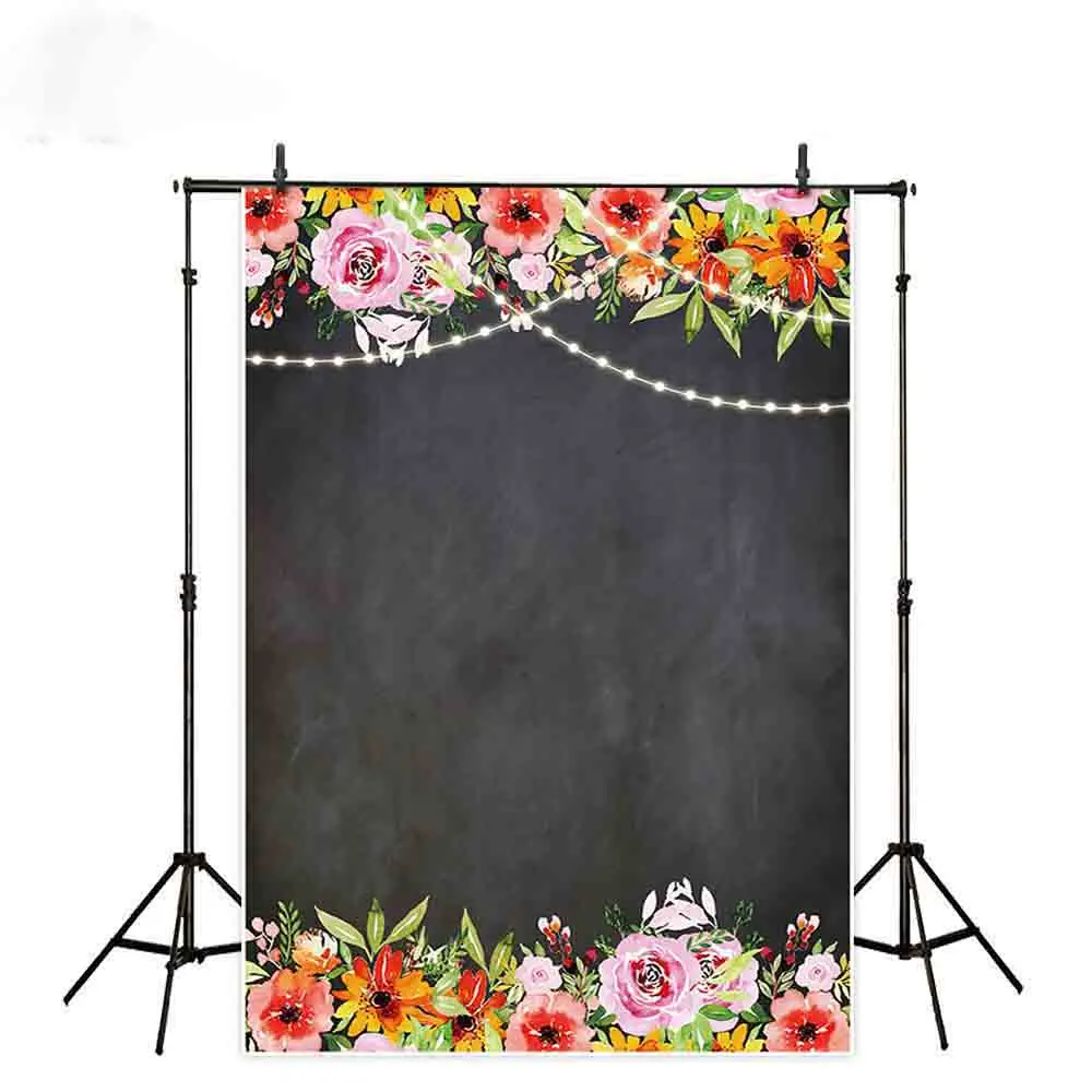 

MEHOFOTO Backdrop for Photographic Studio Blackboard Colorful Flowers Background Wedding Birthday Party Celebration Photocall