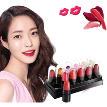 12 шт. матовые наборы палитр для губной помады увлажняющий Водонепроницаемый бархатный бальзам для губ стойкий сексуальный Макияж для губ набор пигментов