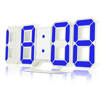 

LED Digital Clock Desk Table Wall Clock Display Time Night 3D LCD Light Display Snooze Wake Up Light Electronic Induction Alarm