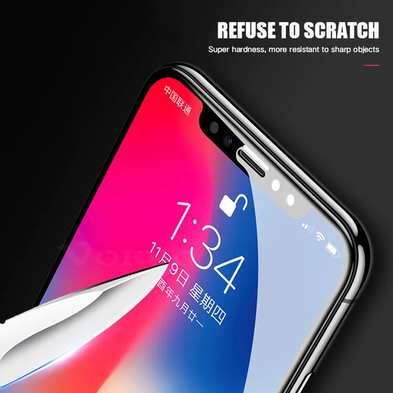 5D закаленное стекло с полным покрытием экрана для Apple iPhone X 8 7 6 S Plus 10 3D защитная