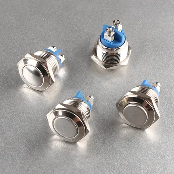 

50 pieces 16mm nickel plated brass screw terminal electric metal car switch (falt head, high flush head, round head)