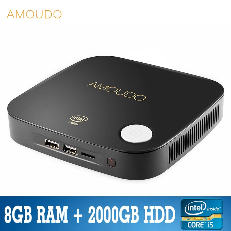 Amoudo intel core i5-4200U 8 Гб оперативной памяти + 2000 ГБ hdd windows 10 система Wi-Fi bluetooth гигабитный сетевой i5 4 К мини настольных ПК