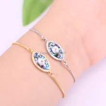 10 шт микро проложить Крошечный куб циркония Abalone оболочки глаз Регулируемая цепь браслет