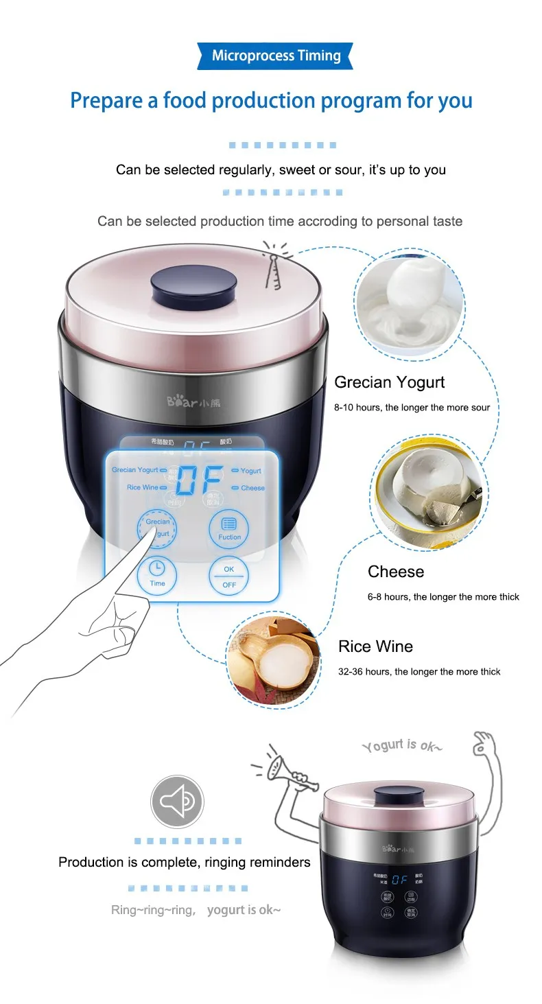 Интеллектуальная машина для приготовления сыра йогурта Бытовая Автоматическая рисовая оборудование для производства вина домашняя машина для йогурта SNJ-C10T1