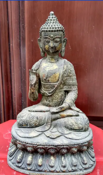 

30 cm */ tibet buddhism bronze gilt sakyamuni Shakyamuni Tathagata buddha statue