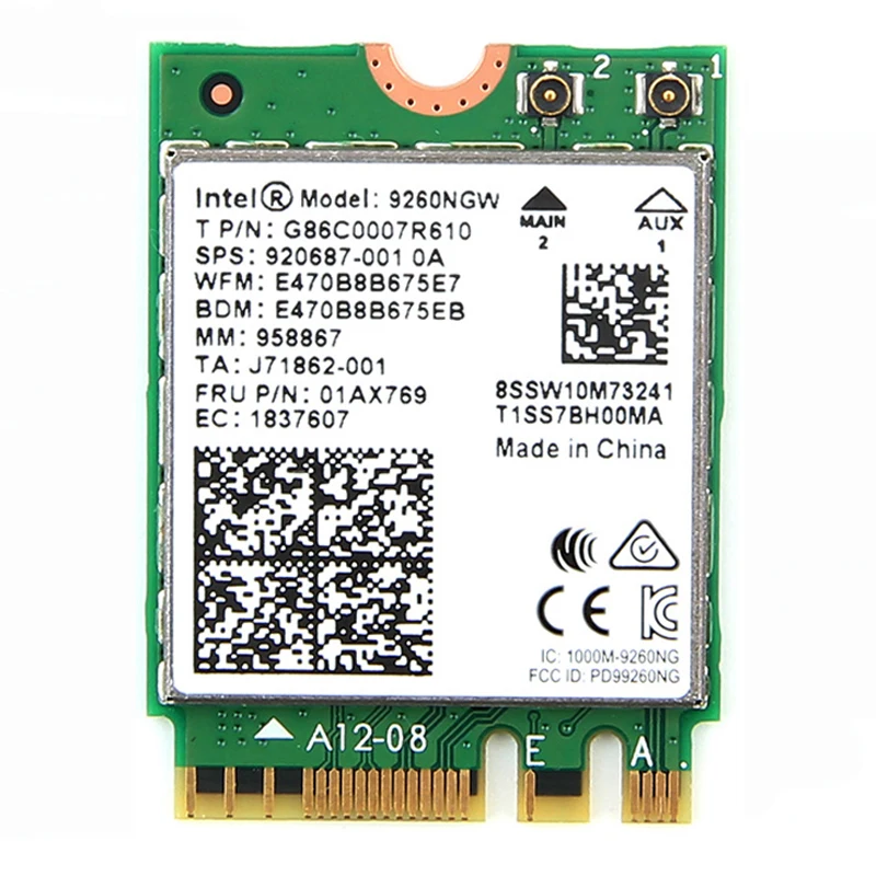1 73 Гбит/с Беспроводная сетевая Wi-Fi карта 9260NGW NGFF для Intel ac 9260 2 4G/5 ГГц 802.11ac Bluetooth 5 0