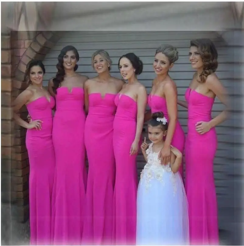 Custom Made 2017 Fucsia Mermaid Abiti Da Damigella D'onore Rosa Rosso Raso  Plus Size Formale Damigella D'onore Abiti Lunghi Bridesmaids Dress|maid of  honor gown|mermaid bridesmaid dressesbridesmaid dresses - AliExpress